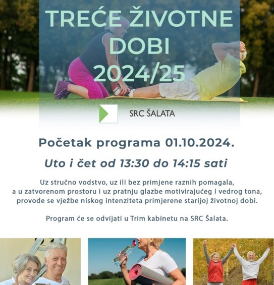 Počinje program rekreacije za treću životnu dob od 01.10.2024.